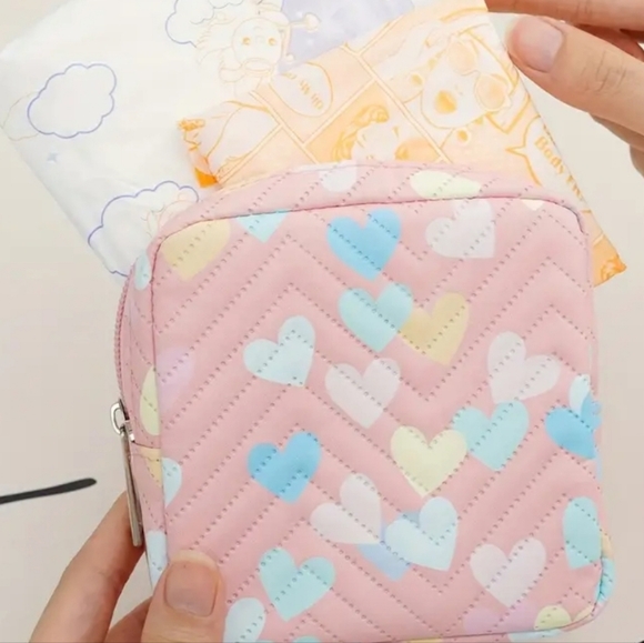 Brand new heart print sanitary napkin bag. - Picture 3 of 4